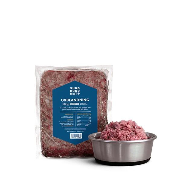 Oxblandning 500g sund hundmat