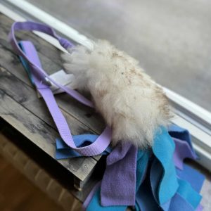 Sheepskin bungee long + fleece stripes