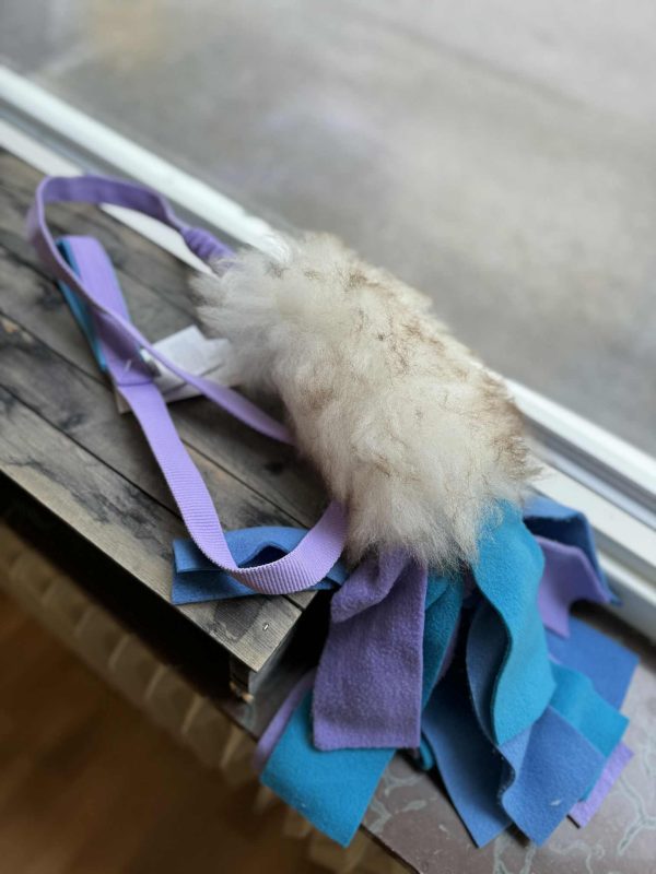 Sheepskin bungee long + fleece stripes